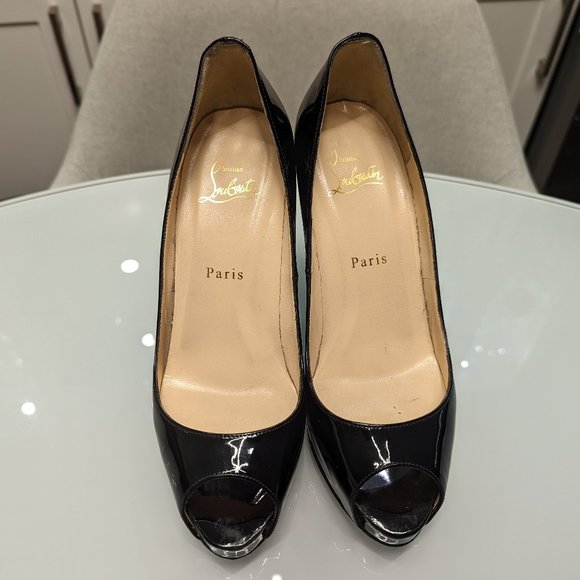 Christian Louboutin - Very Prive Black Patent Leather Heels in 37.5 120mm (EUC) - Picture 2 of 11
